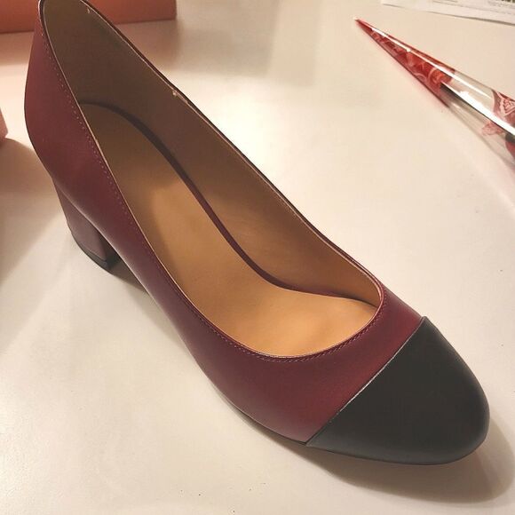 NIB ALLASWISH Women's Mid Heel Pumps Shoes Round Toe Color Blocking - Picture 8 of 9